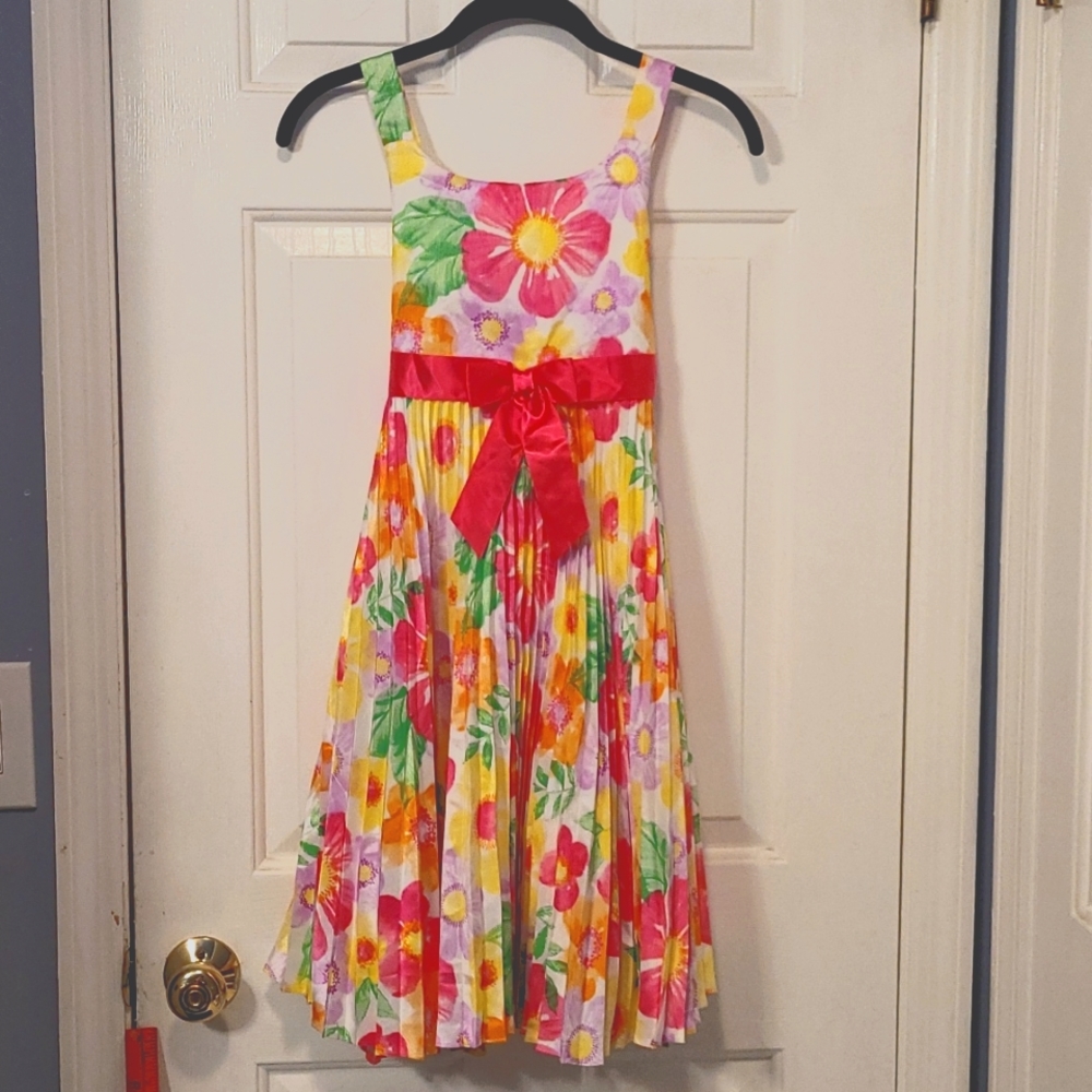 Ahsley Ann Flowered dress girls size 14